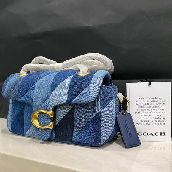 Coach Tabby Denim Shoulder Bag 20 Patchwork Quilting - Picture 10 of 12